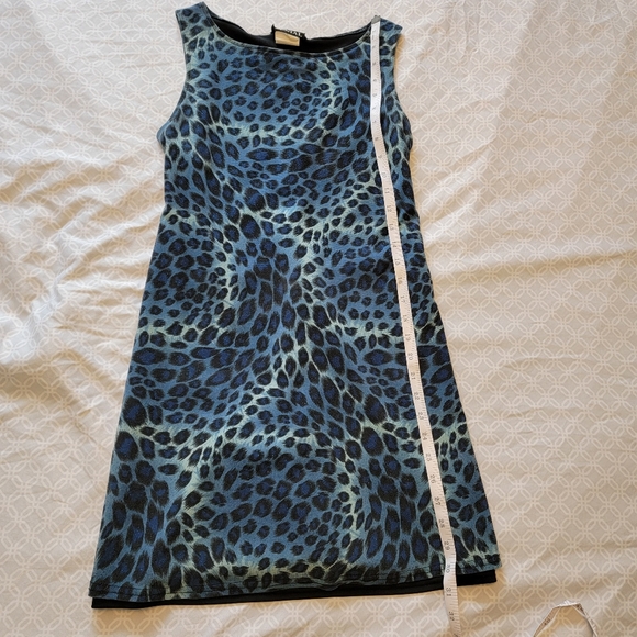 Blue leopard print dress Juniors small - Picture 3 of 5